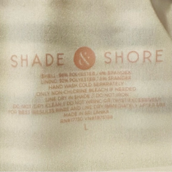 Shade and Shore Bikini Halter Top 36B And Cheeky Bottom L Pique Texture Stripe - Picture 10 of 10